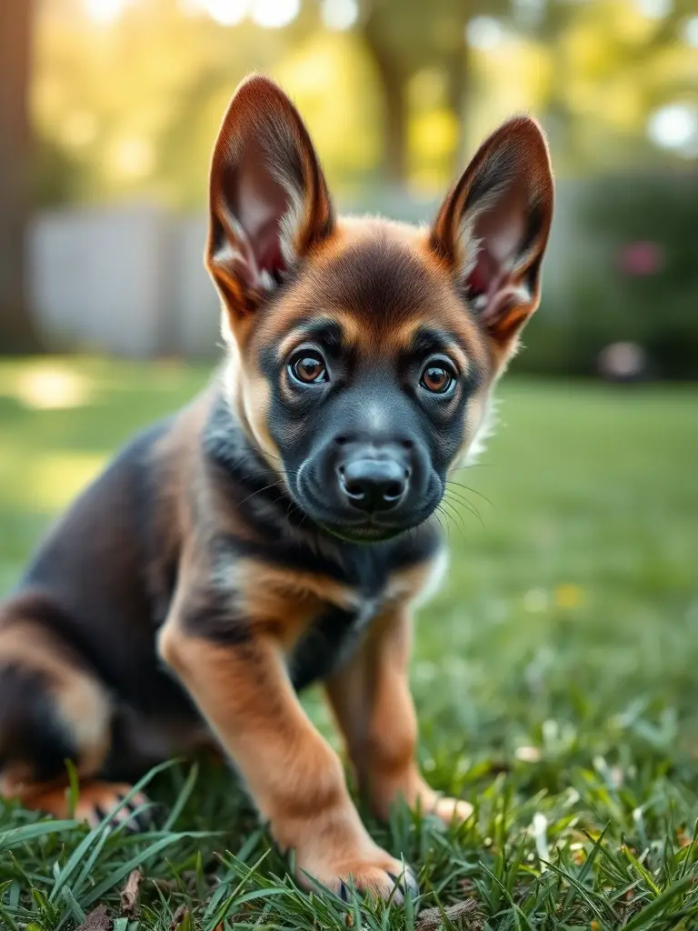 A close-up portrait of a Belgian Malinois puppy with a curious and attentive expression, highlighting the breed's intelligence and trainability at Apache K9.